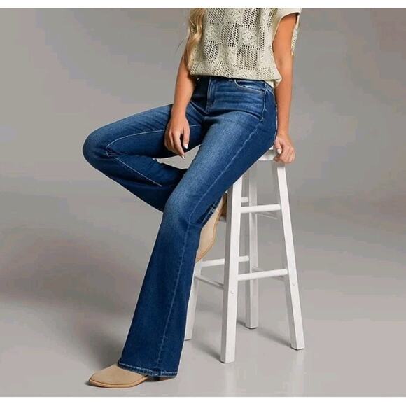 BKE Jeans Women 30 Gabby Curvy Fit Boot Cut High Rise Stretch Denim BGK614R Blue - Picture 1 of 16